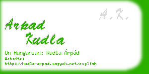 arpad kudla business card